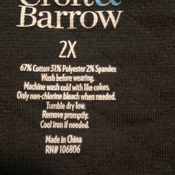 Croft & Barrow quilted zip front jacket in black Sz 2X EUC - Picture 6 of 7